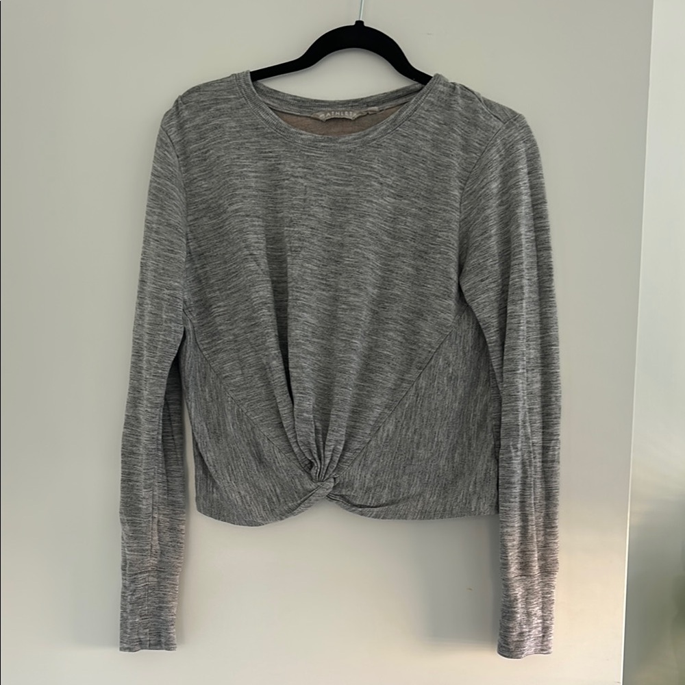 Athleta - Gray Long Sleeve Twist Knot Top